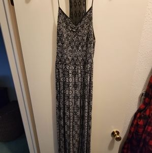 Maxi black paisley print dress